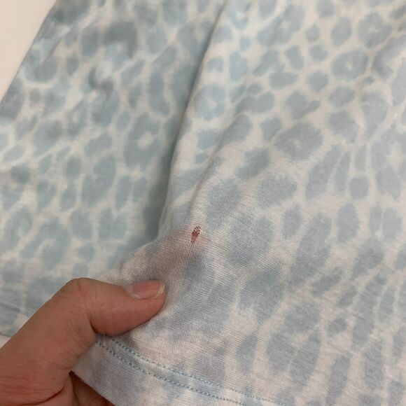 ALC Karlie Top Womens S Leopard Cotton Crew Neck Puff 3/4 Sleeve Pullover *READ - Picture 13 of 16